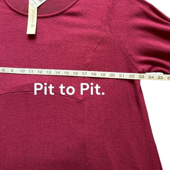 New with tags plus size studio B, long sleeve, mid, knit dress - Picture 9 of 12